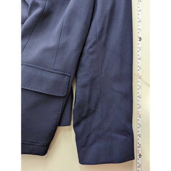 Lauren Ralph Lauren Womens Blazer Jacket Size 16? Monogram Navy Silver Button - Picture 8 of 8